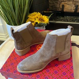 Tory Burch Suede Chelsea Ankle Boots